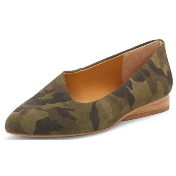 1. State Bennie Suede Leather Flat in Olive Green Camouflage - Sz. 7.5 - NWOT - Picture 1 of 3